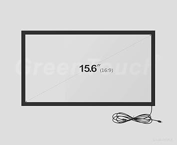 GreenTouch 15.6 Inch 10 Points Infrared Touch Screen, IR Touch Screen Panel Overlay Kits with 3mm Thickness Tempered Glass...