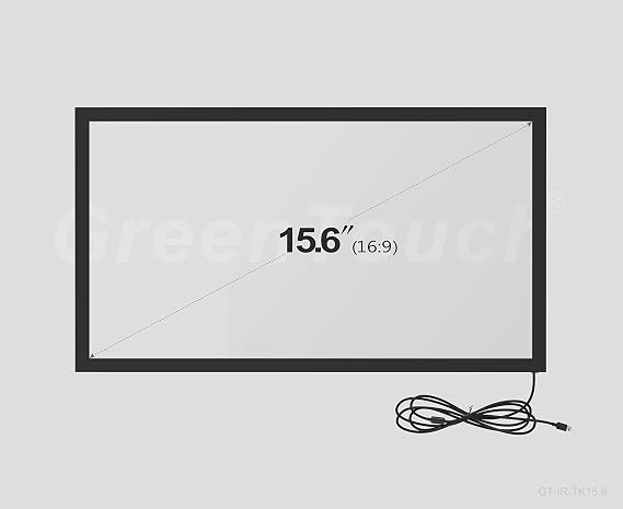 GreenTouch 15.6 Inch 10 Points Infrared Touch Screen, IR Touch Screen Panel Overlay Kits with 3mm Thickness Tempered Glass...