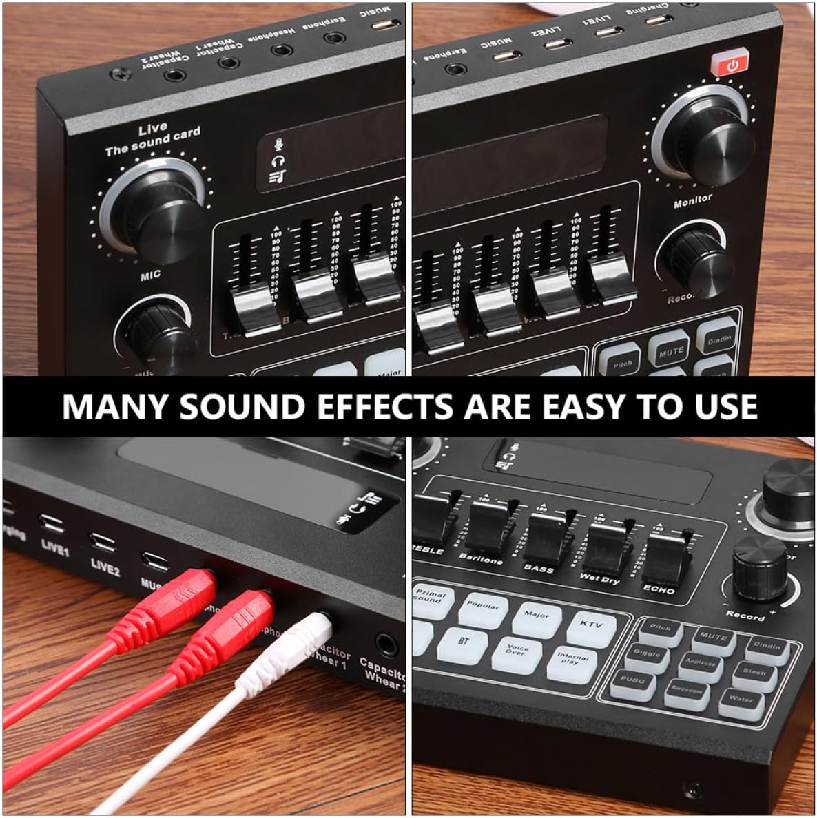 External Sound Card Audio Mixer USB Live Sound Card with Voice Disguiser for Computer and Mobile Streaming, Compatible with PC and Smartphone Recording Random Color