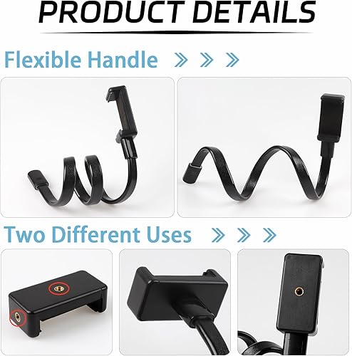 Miniatura 5 de Soporte de teléfono para cochecito portátil, flexible, soporte para teléfono celular, soporte ajustable de cuello de cisne para teléfono, soporte de