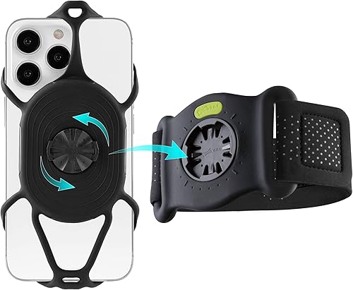 BONE Run Tie Connect Kit 2, soporte para teléfono celular para correr, brazalete deportivo desmontable y giratorio de 360, soporte de teléfono de