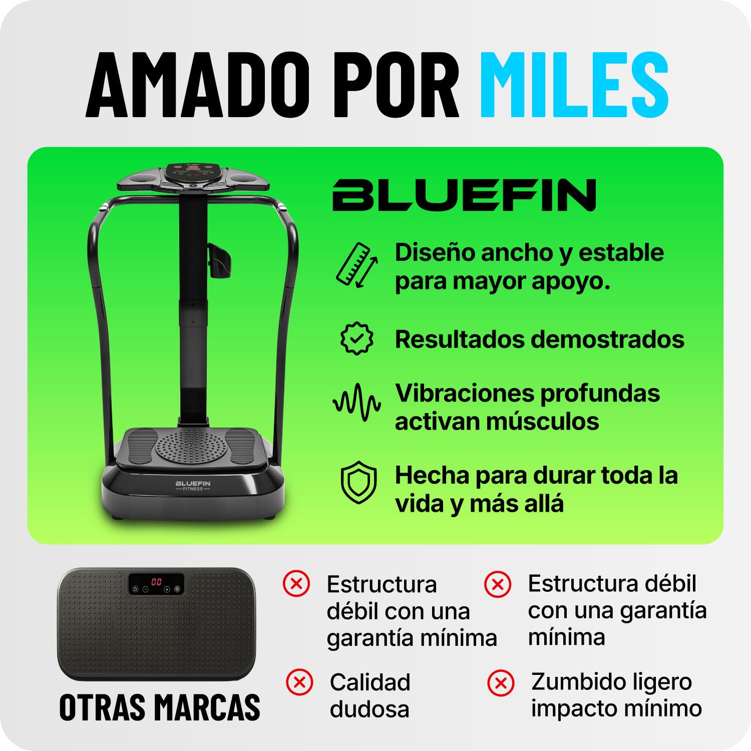 Bluefin Fitness Plataforma Vibratoria | Modelo Pro | Diseño Mejorado con Motores Silenciosos y Altavoces Incorporados