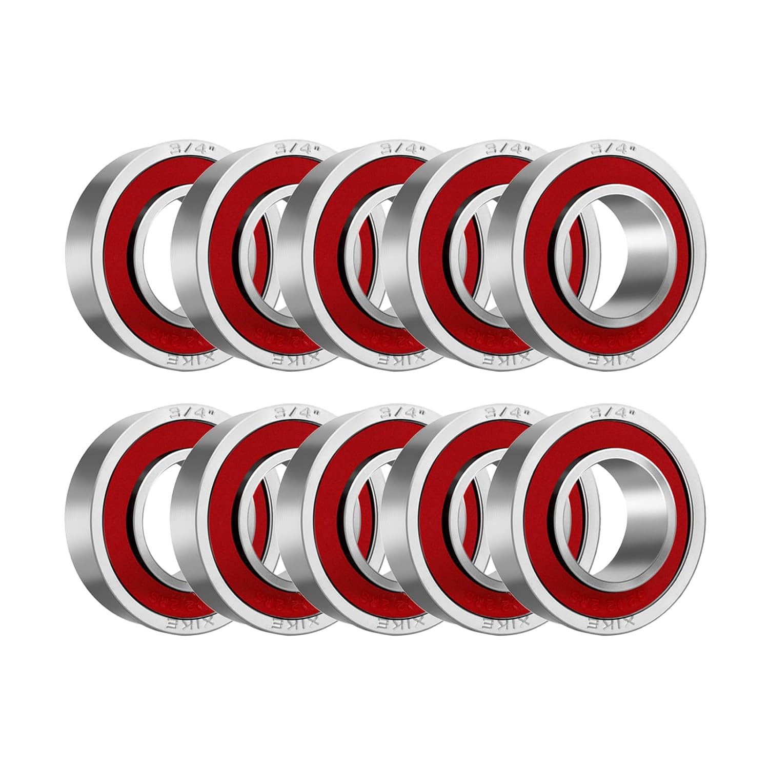 XiKe 10 Pcs Flanged Ball Bearings ID 3/4" x OD 1-3/8", Applicable for Lawn Mower, Wheelbarrows, Windwill, Wagon, Carts & Hand Trucks Wheel Replacement thumbnail