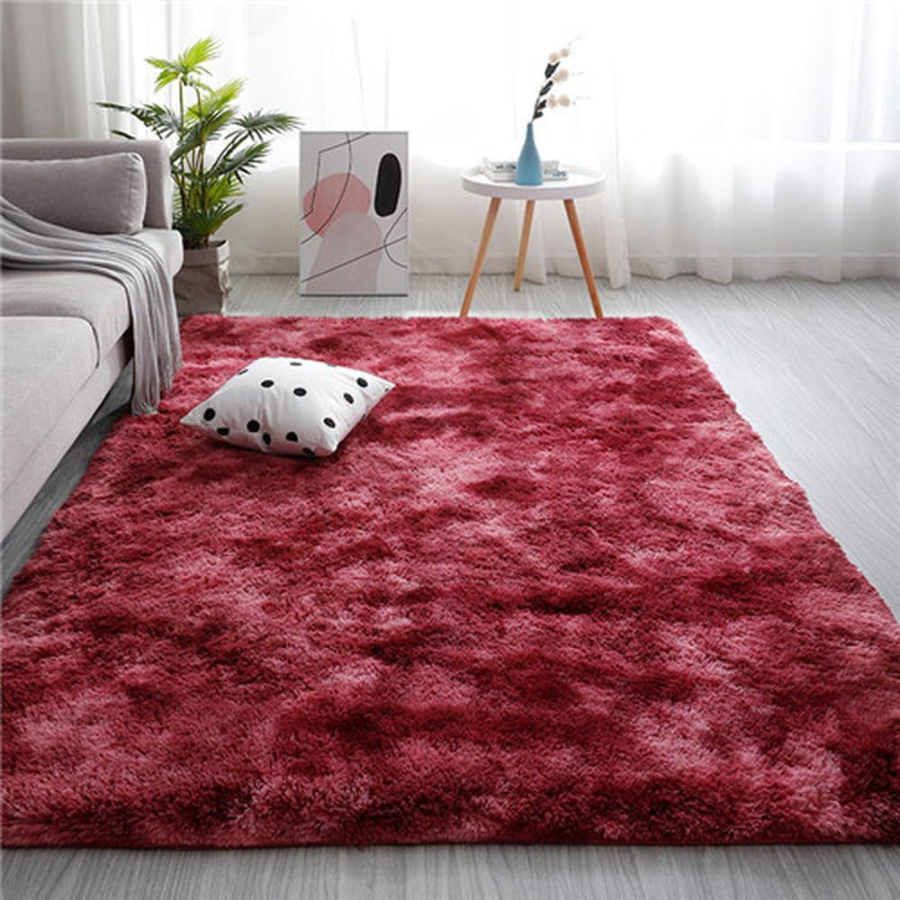 Tapis moelleux bordeaux 140x200 cm pour transformer votre chambre en cocon doux