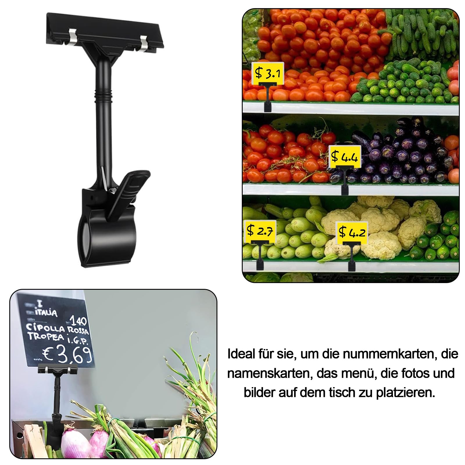 10 sztuk uchwytów na tabliczki cenowe, obrotowe, z tworzywa sztucznego, do centrów handlowych, rynków mokrych, supermarketów
