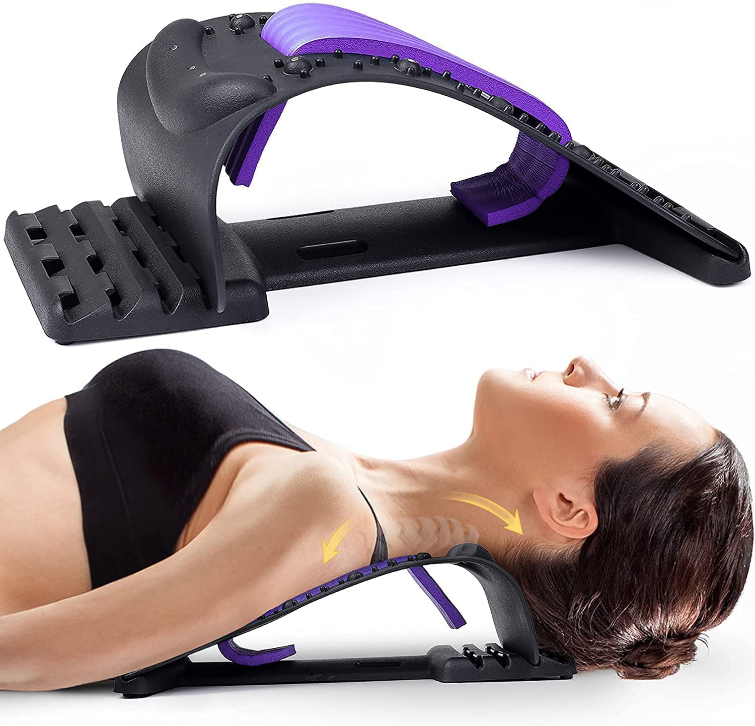 Neck Stretcher for Neck Pain Relief, Neck and Shoulder Relaxer Upper Back Stretcher Device Support Relaxer, Cervical Traction Device for Cervical Spine Alignment Adjustable 3 Height Level.-image-30
