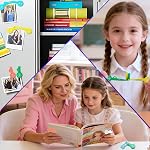 Magnetic Cable Organizers Clips Earbuds Cords Winder Bookmark Clips Whiteboard Noticeboard Fridge Magnets USB Cable Manager Ties Straps for Home,Office,School 5PACK Multicolored