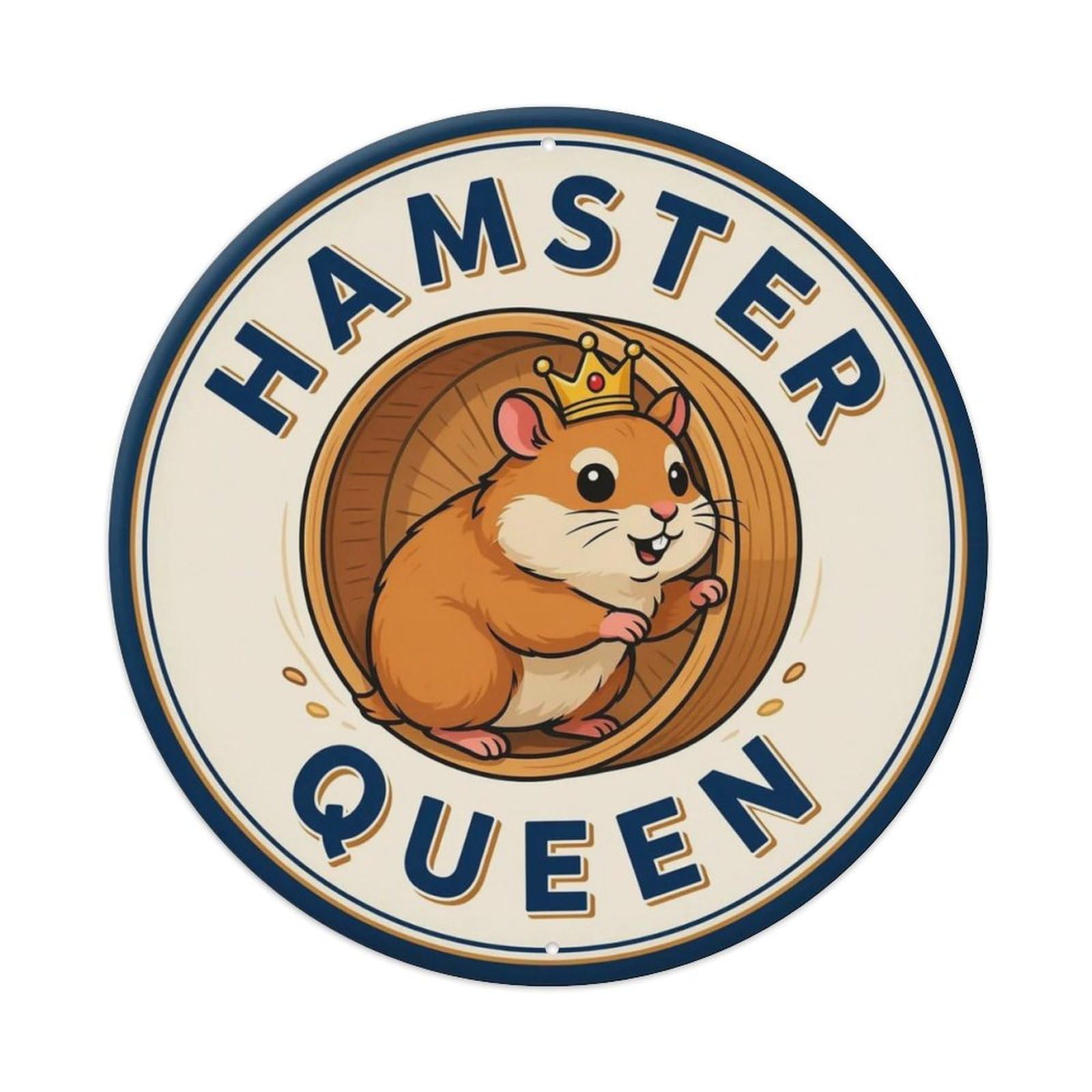 Hamster Queen Metal Tin Sign Plaque