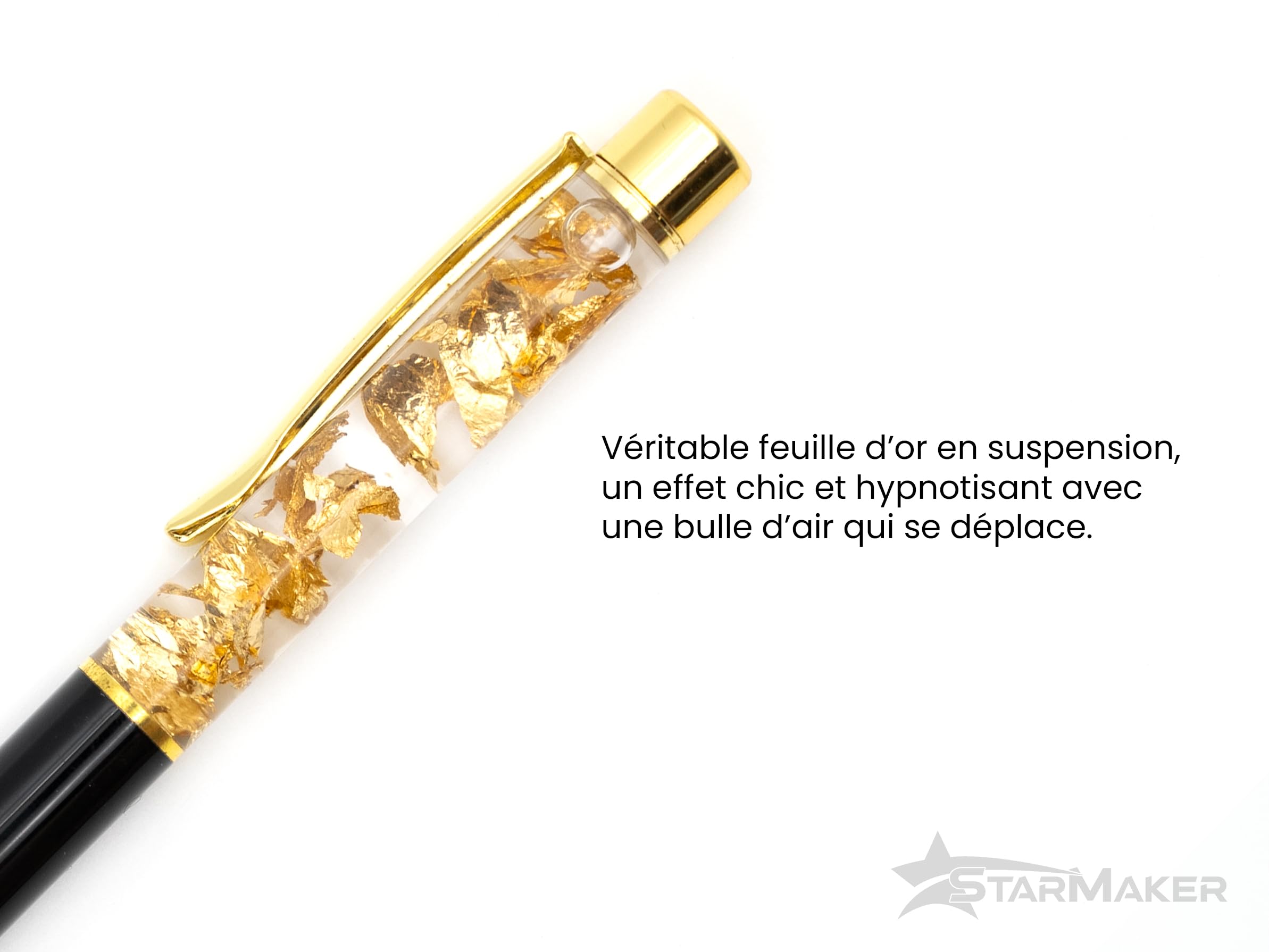 Stylo Personnalisé Feuille D'Or - Cadeau Élégant Pour Mariage Ou Événement