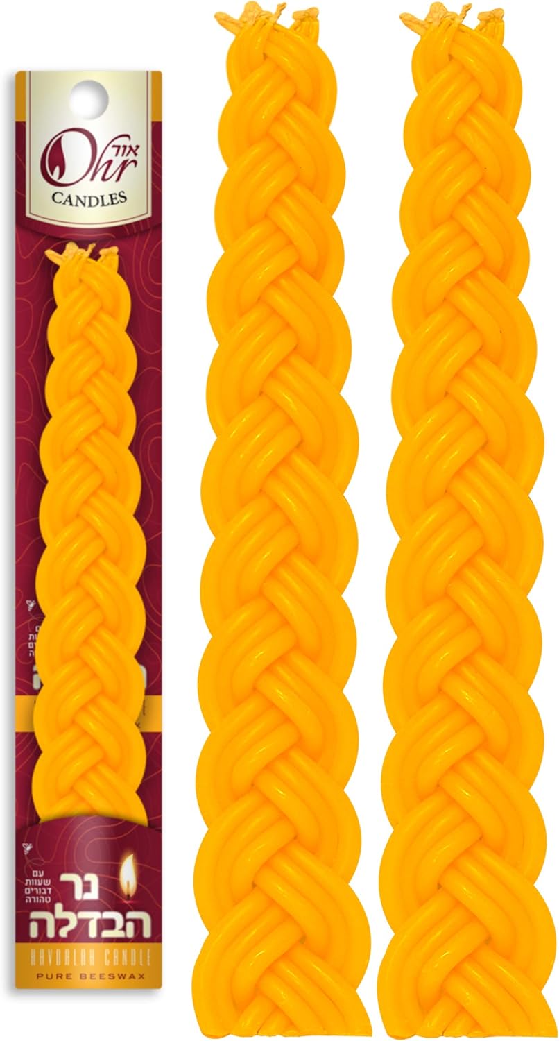 OHR CANDLES Braided Beeswax Havdalah Candle Pure Bees Wax