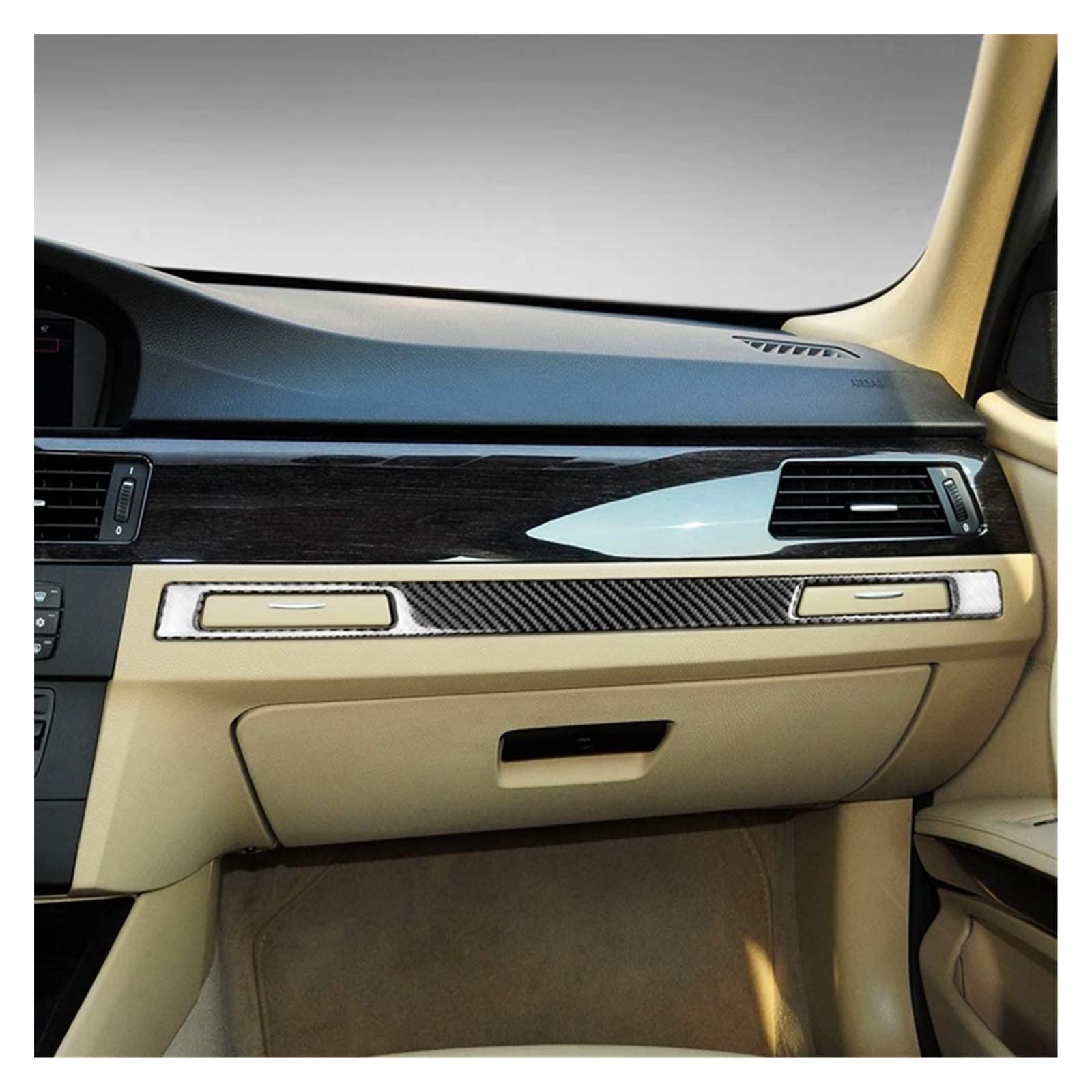 Czarny pasek kontrolny środka samochodu z włókna węglowego tapicerka stylizacja wnętrza pasuje do BMW-serii 3 E46 1997-2004 Auto akcesoria do wykończenia zestawy naklejek ochronnych