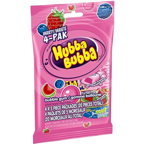 Miniatura 3 de Hubba Bubba Bubblegum paquete variado de 4 importado de Canadá
