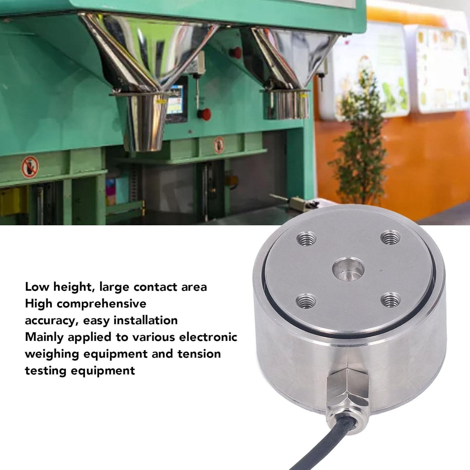Load Cell Sensor, Force Sensor, Column Compression Sensor, Garage Door Weighing Load Transducer, for Industrial Compression Force Test 500KG, Tension Pressure Measurement
