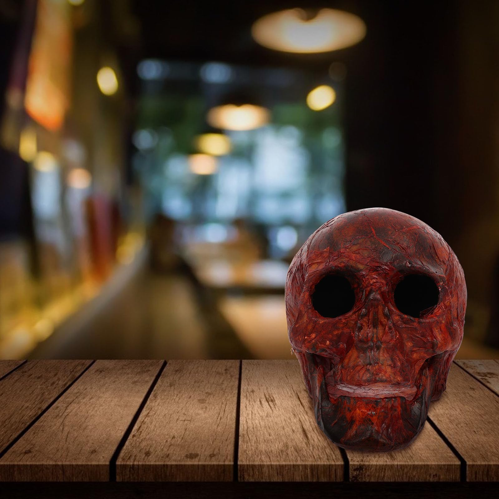 OSALADI 2 Pezzi Decorazione da Tavolo Halloween Teschio in Plastica Rossa Stile Horror Facile da Usare e Combinare per Addobbi Casa e Feste a Tema Halloween