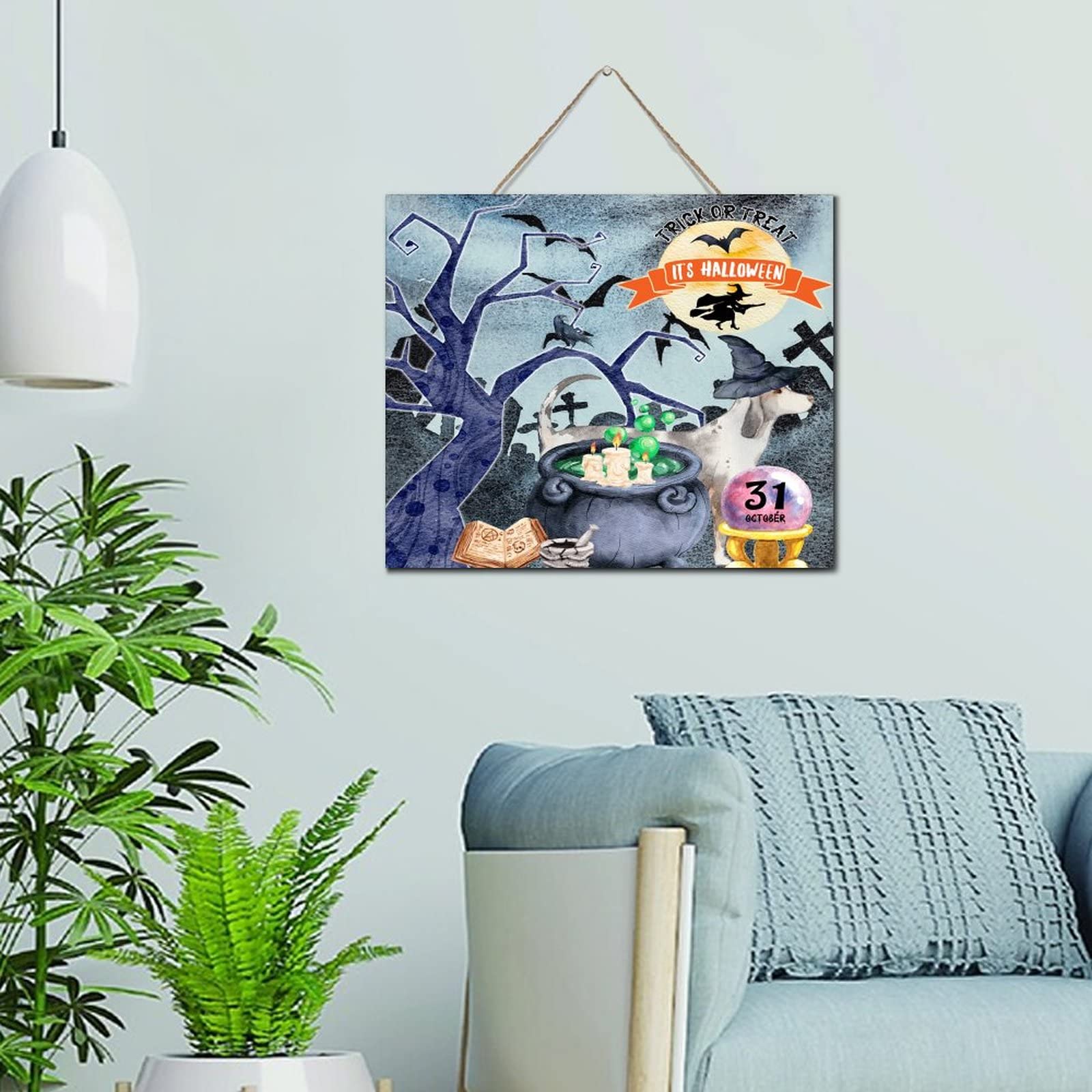 Décoration murale en bois Trick Or Treat pour une ambiance Halloween