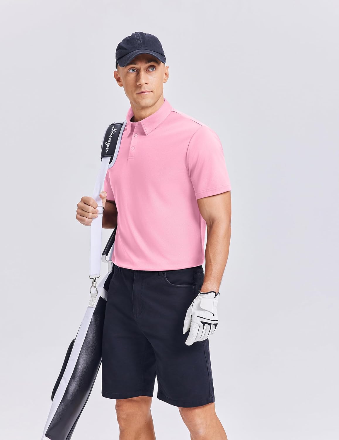 PINSPARK Mens Golf Shirt 3 Buttons Quick Dry Polo Shirts for Men Short Sleeve Casual Stylish Collared Polo Shirts - Image 3