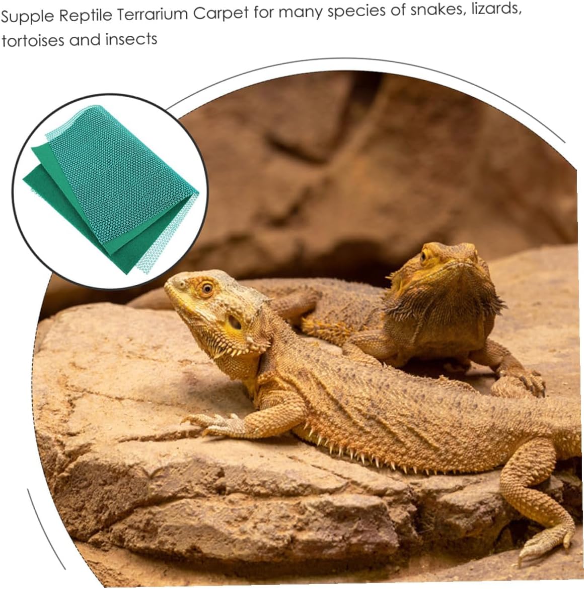 Reptile Carpet Mat Liner for Tortoise Bedding and Pet Terrariums Cage Mat Easy-Clean Reusable Substrate for Reptile Breeding Cage Green
