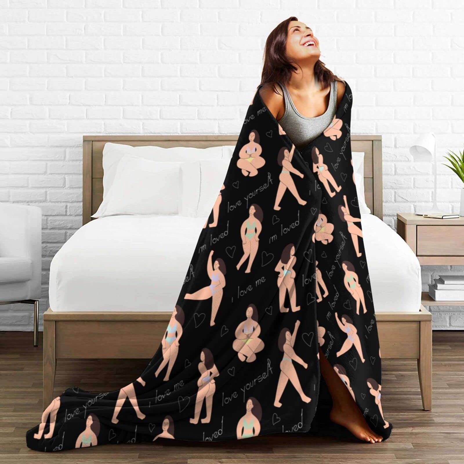 Boss Lady Gifts - Manta Para Mujer, Diseño Floral Rosa, 60 X 50 Pulgadas