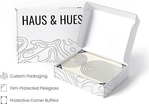 Miniatura 4 de HAUS AND HUES Arte bohemio para pared enmarcado, arte bohemio, arte de impresión geométrica, decoración geométrica para pared (marco beige de 12 x