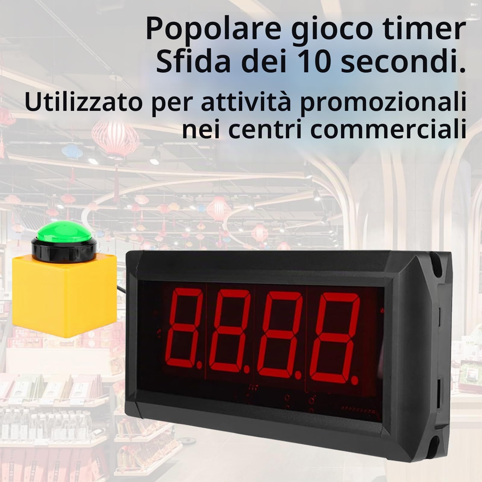 Timer LED conto alla rovescia Game macchina con telecomando e buzzer 20m area visibile AC 100-240V per negozio, supermercato, centro commerciale