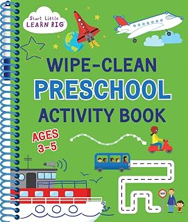 Start Little Learn Big Wipe Clean Preschool Activity Book Ages 3-5: ABCs, Tracing, Counting, Shapes, Reusable Fun Workbook