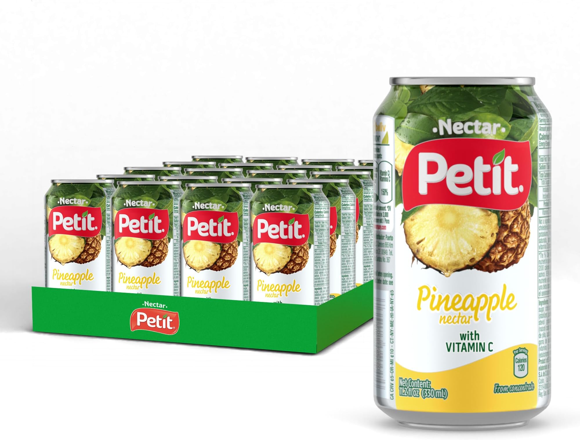 Petit Pineapple Nectar, 330 ml Cans (Pack of 24) โ Refreshing Tropical Fruit Juice Beverage