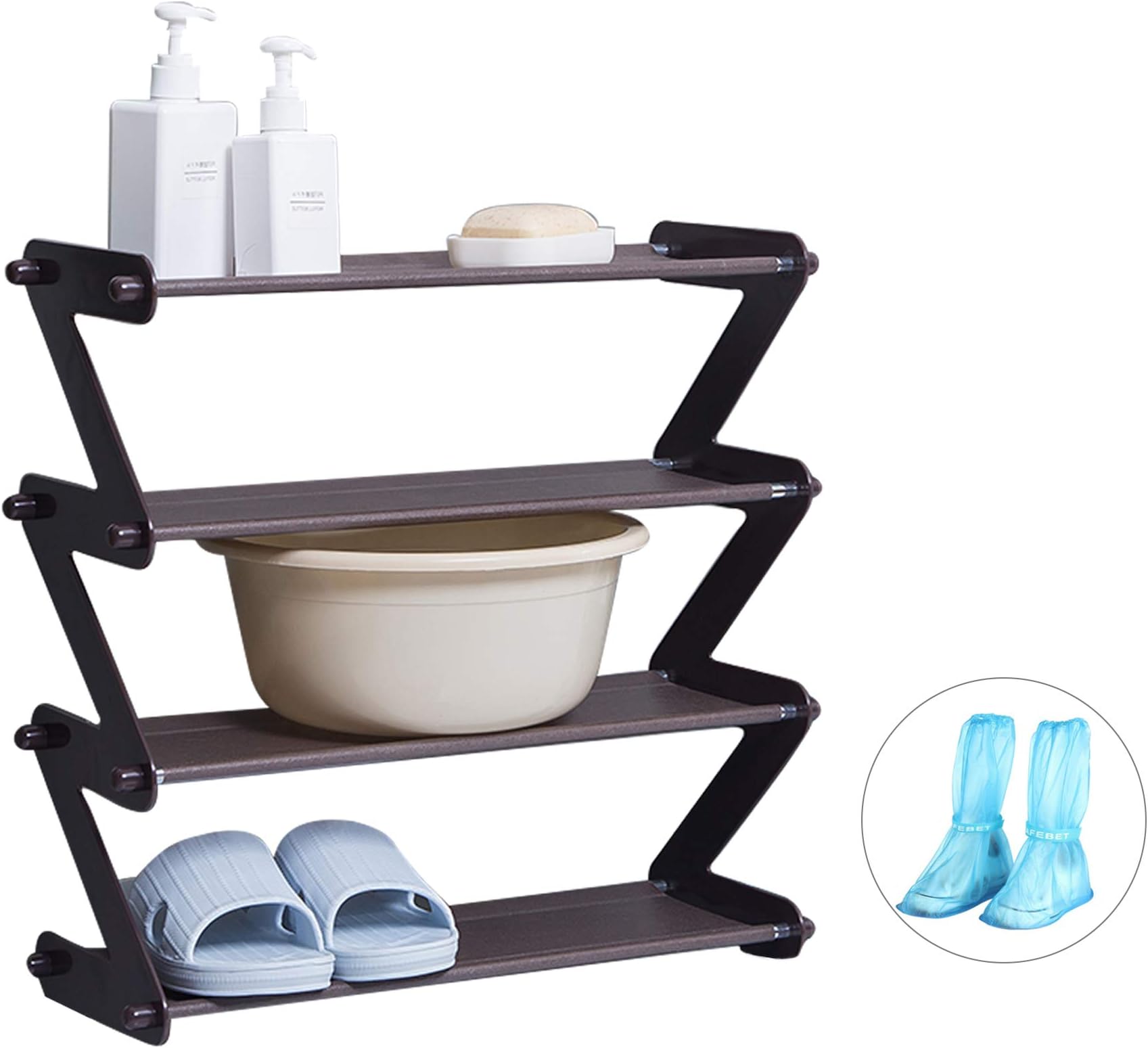 MIAOKE Stackable Shoe Organizer, Multi-layer Shoe Storage Organizer, Narrow Shoe Rack for Shoes (1 pcak)