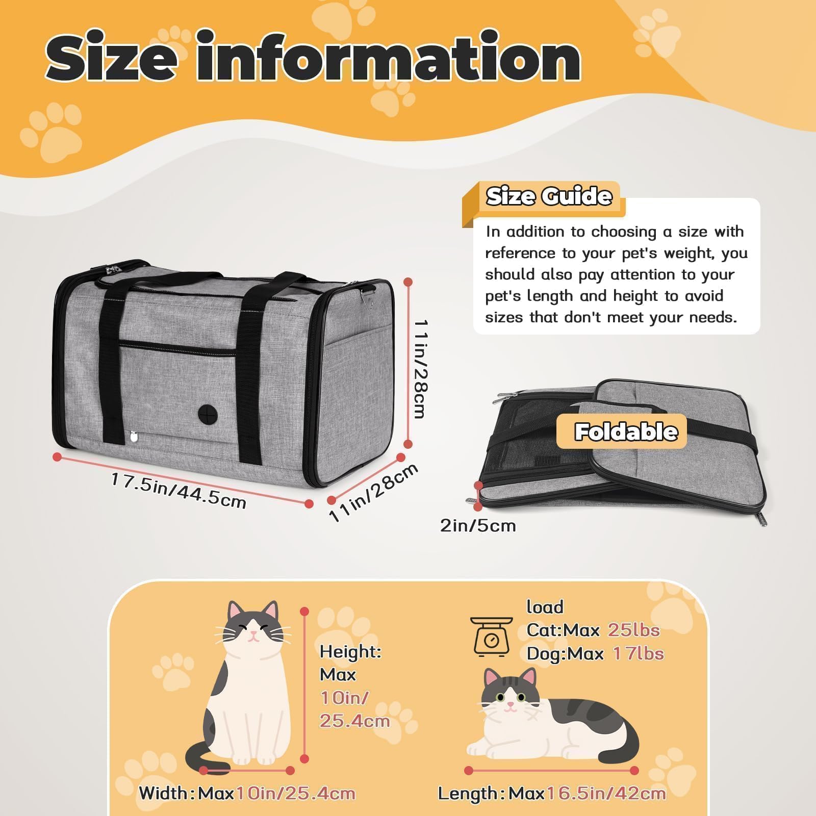 Portador de mascotas de lado suave para perros gatos, Bolsos