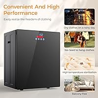 Vista 6 de EUHOMY Secadora de ropa portátil de 1.5 pies cúbicos, secadora compacta de 850 W con manguera de escape, acabado espejo, panel táctil LCD, 4 modos