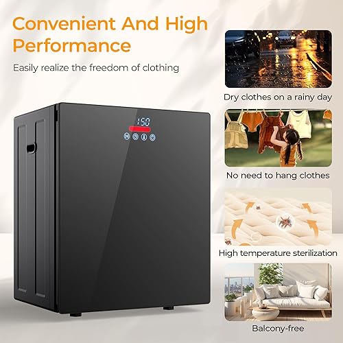 Miniatura 6 de Euhomy Secadora portátil para apartamentos, secadora de ropa con 4 modos, secadora compacta de 1.5 pies cúbicos, capacidad de carga de 5.5 libras,
