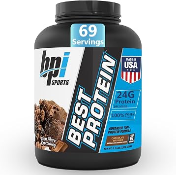BPI Sports Best Protein 100% Whey Protein Powder Muscle Growth, Recovery, Meal Replacement No Fillers, Gluten Free Best Protein Powder for Men & Women | Chocolate Brownie 5.1 Pounds