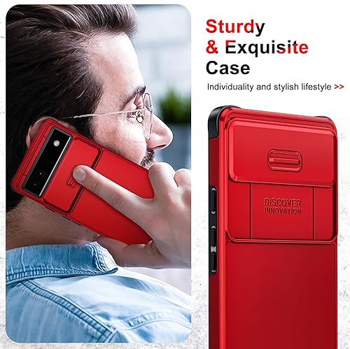 Miniatura 6 de LeYi Funda para Google Pixel 6A (2022) Funda para teléfono Pixel 6A con cubierta deslizante para cámara y 2 protectores de pantalla de vidrio