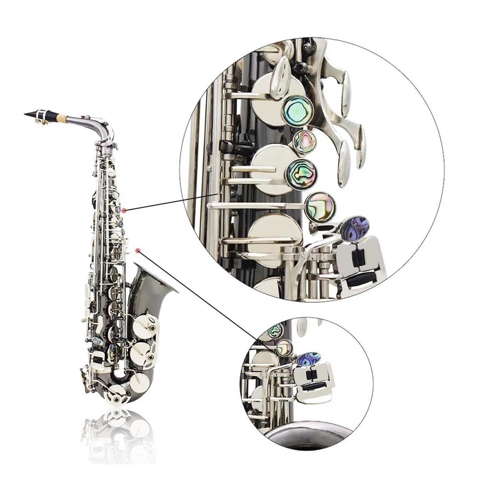 Saksofony Saksofon Profesjonalny Es Altowy Niklowany Na Czarno(Saxophone)