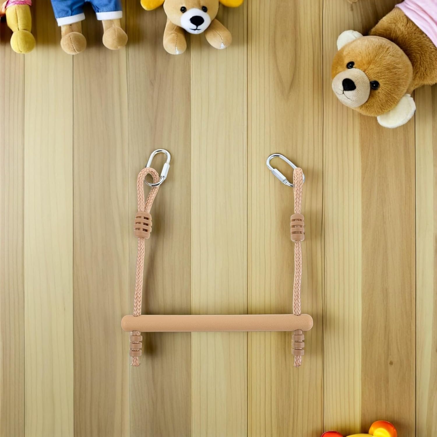 Swing Set Accessories with Plastic Hanging Rings for Indoor and Outdoor Use, Climbing Gymnastics Equipment for ’s Playground and Backyard Play