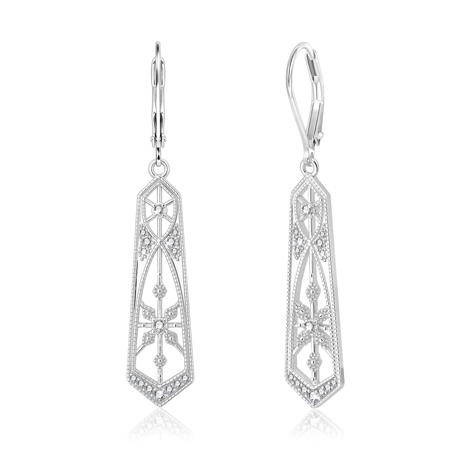 ALEXCRAFT Pendientes Colgantes Gota Largos Oro Plata Circonio Boho Vintage