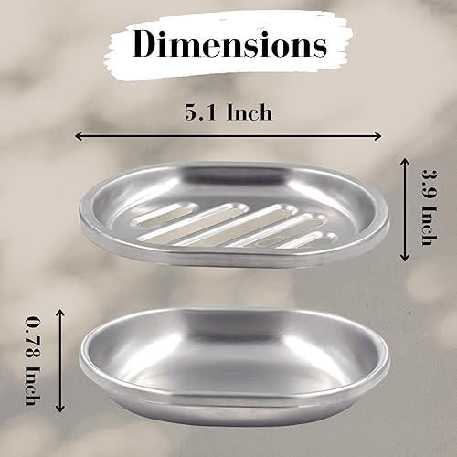 Miniatura 3 de Chandler Jabonera  Paquete de 2  Soporte de jabón de acero inoxidable  Antioxidante, soporte de esponja para fregadero de cocina  Protector de jabón