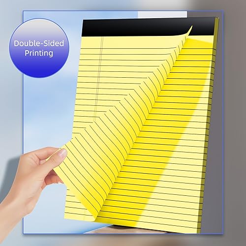 Miniatura 4 de Paquete de 6 blocs legales de 8.5 x 11.75 pulgadas, 30 líneas perforadas, bloc de notas perforadas, bloc de notas de impresión de doble cara, 21