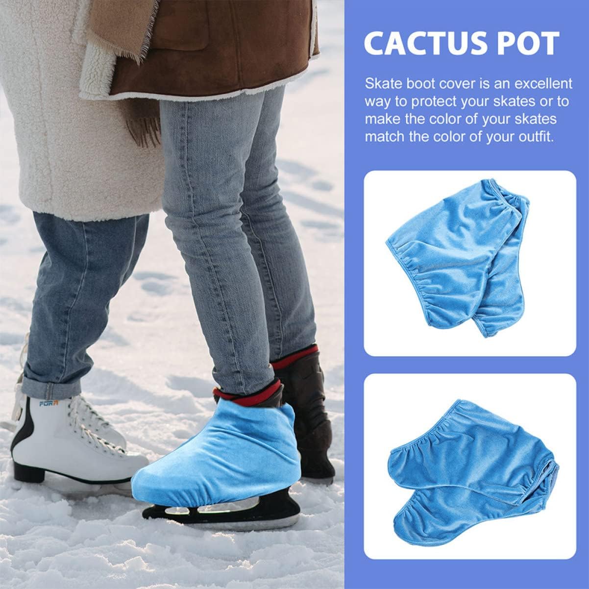 Kisangel 2 Pairs Skate Shoe Covers Skates Boot Covers Skating Shoes Covers ice Hockey Skates Figure Skates Anti-Dirty Skating Covers Wear Resistant Skates Covers ice Skates Cover The Snow