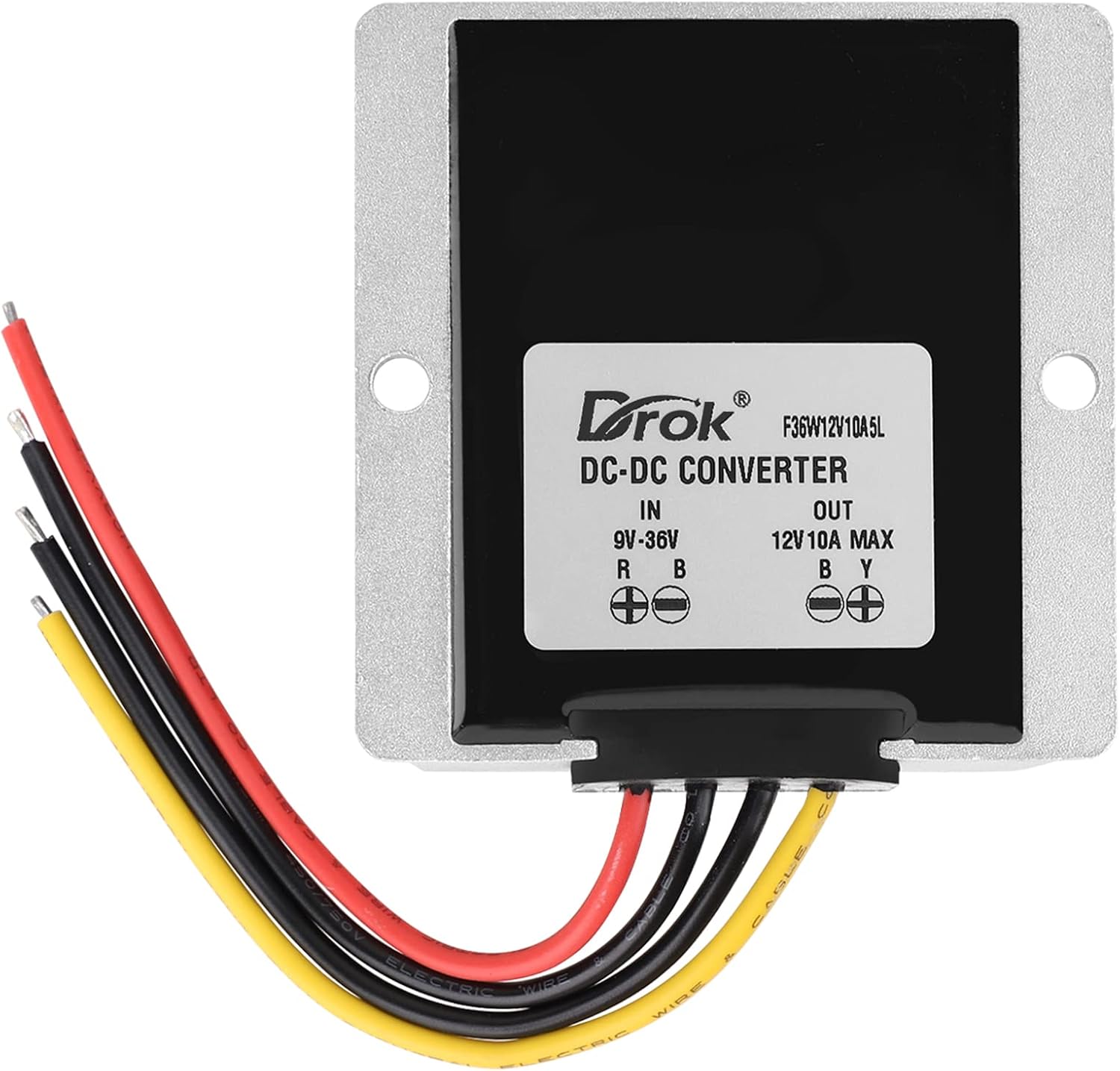 DROK ブースト降圧コンバーター 9V-36V - 12V 10A 120W アルミニウムシェル 防水 自動ステップアップダウン電