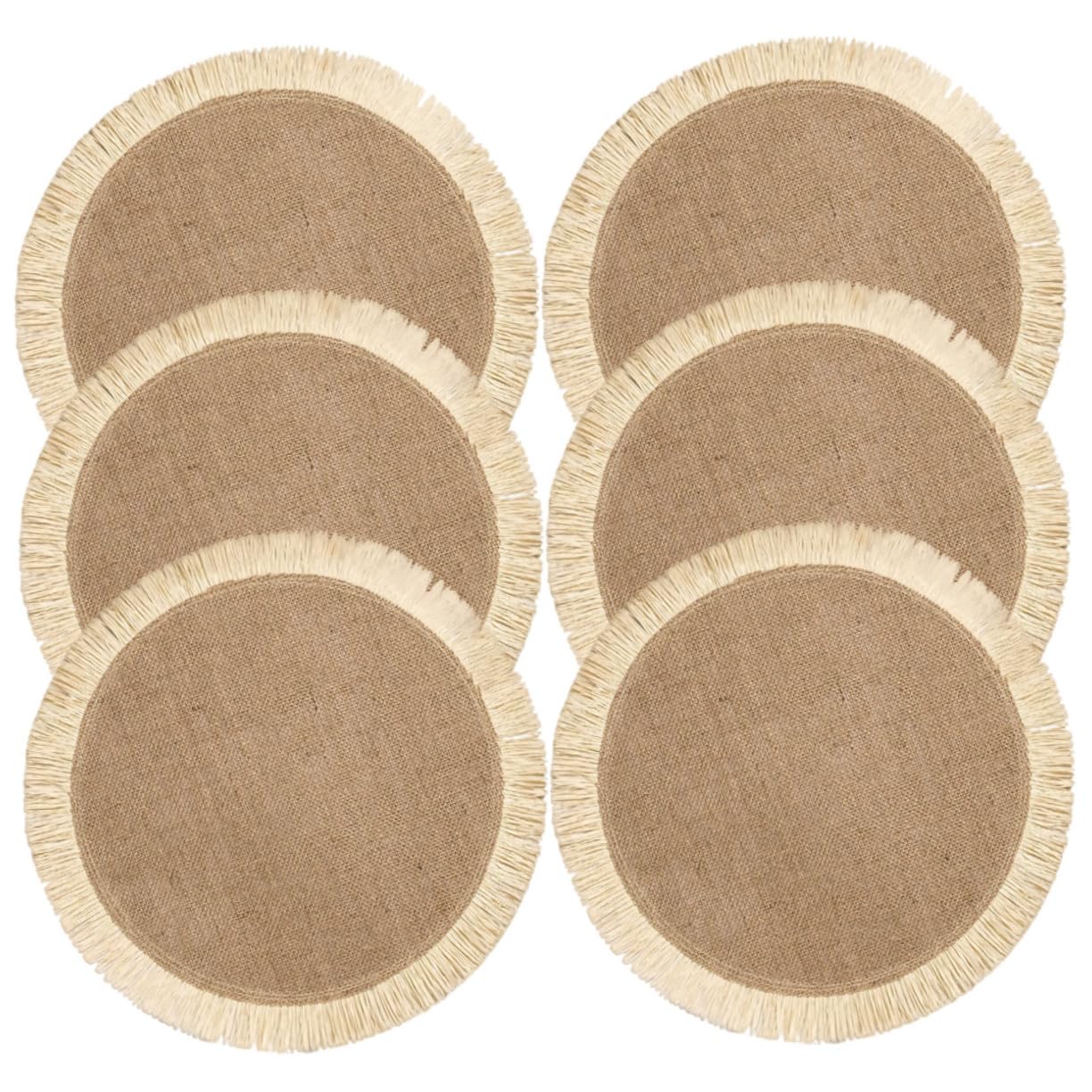 Tapis en Ramie Tressée avec Franges pour Décoration de Table de Cuisine et Restaurant