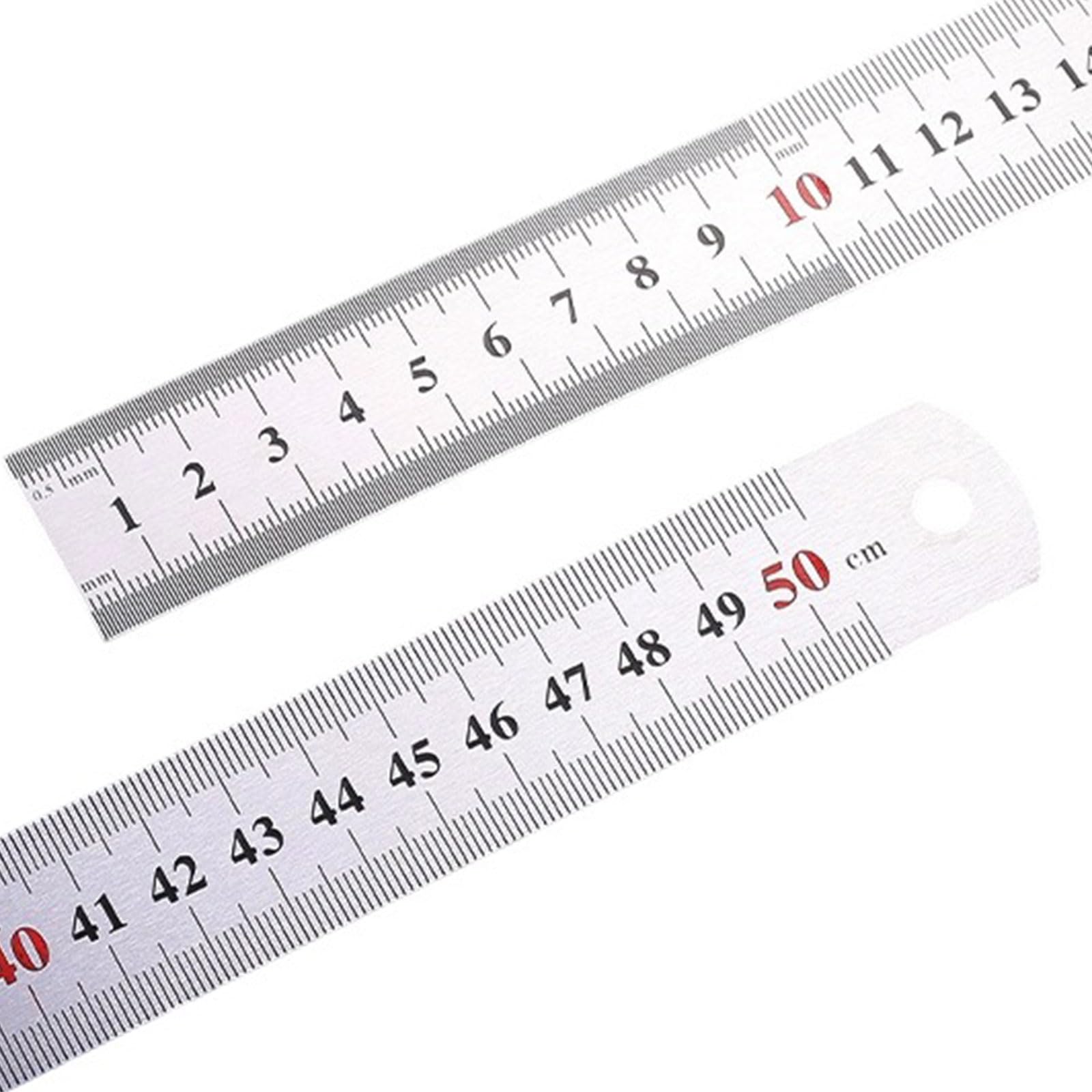 Math Drawing Ruler Stainless Steel with Inches Centimeters Scale Geometry Drafting for Engineering Measuring Stainless Steel Double Side