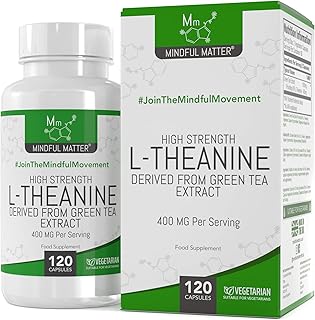 MM L Theanine | 120 High Strength L-Theanine Capsules from Green Tea - 1000mg Green Tea Extract Providing 400mg Theanine per Serving | Non-GMO, Gluten & Allergen Free | Manufactured in The UK