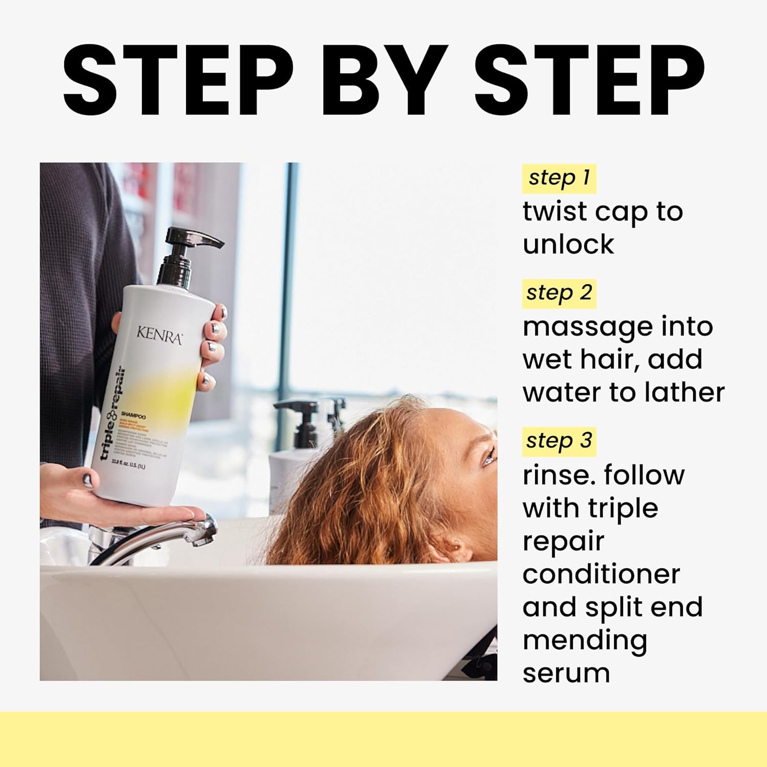 Triple Repair Shampoo | Targets & Repairs Weak or Broken Bonds | Split Ends | Damaged Hair | Bond Builder | Sulfate-Free - Image 4