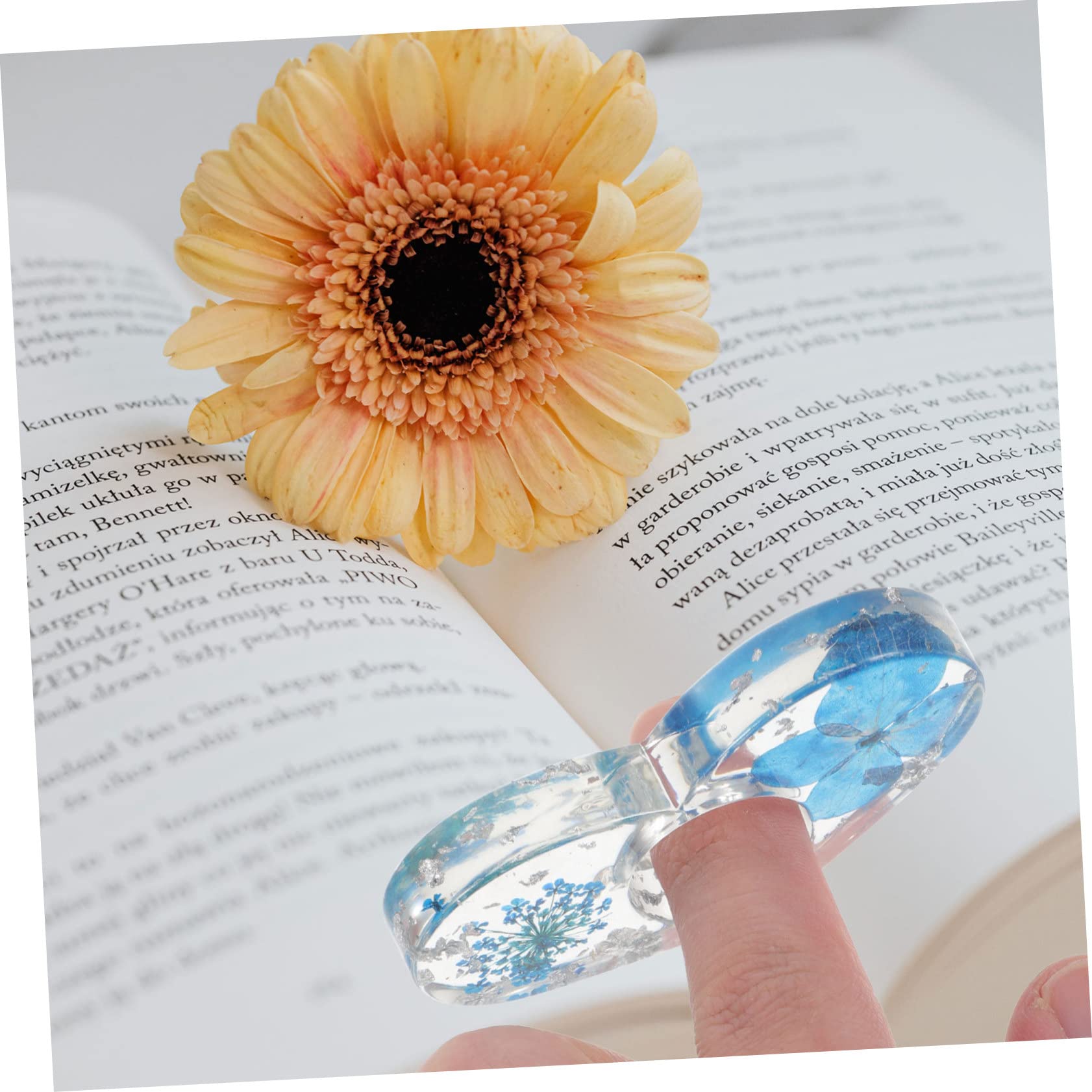 HOMSFOU Soporte De Página De Libro De Resina Diseño Ergonómico Para Lectura Para Sujetar Libros Mano Accesorio Práctico Y Duradero Color Azul 2 Piezas X 4