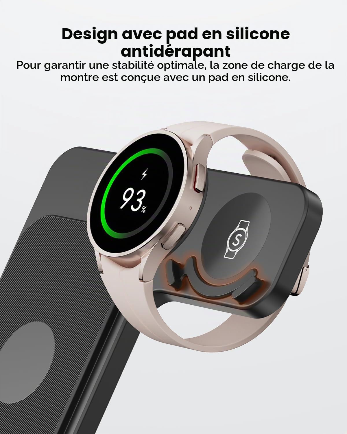 GEEKERA Chargeur Induction Pliable pour Samsung, 3 en 1 Station de Charge pour Samsung S25/S24/S23/S22/ZFlip/Fold, Chargeur sans fil pour Galaxy Watch 8/7/6/5/4, Wireless Charger pour Galaxy Buds-Noir