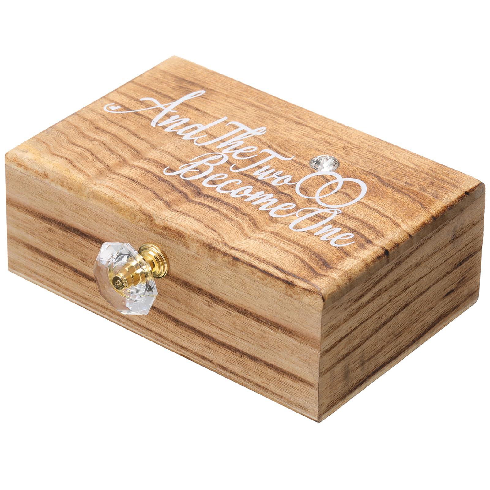Photo 1 of Hicarer Rustic Wedding Ring Bearer Box, Wood Color