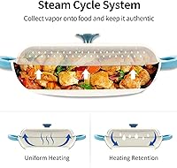 Vista 4 de Cacerola Braseadora de Hierro Fundido, 3.8 Cuartos, Sartén Cacerola de Servicio Pesado con Tapa y Asas Dobles, Olla de Cocina con Superficie