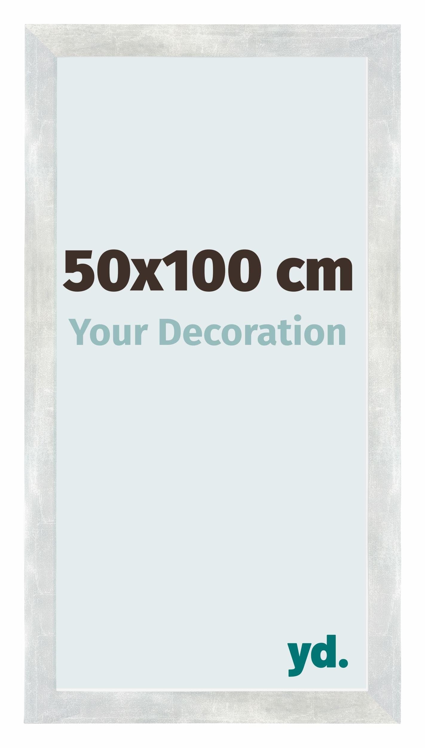 Your Decoration - Picture Frame 50x100 cm - Silver Shiny Vintage - Decorative Wall Frame in MDF with Antireflection - Frame 50x100 - Mura — image 1