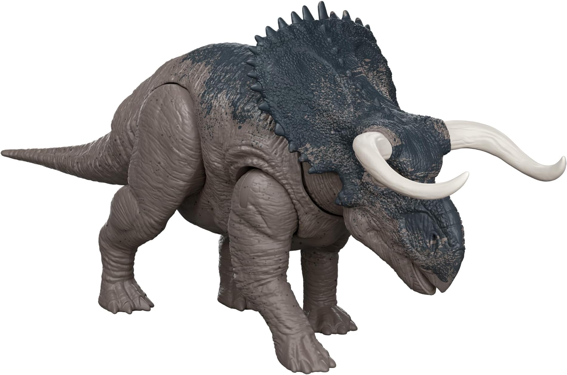Mattel Jurassic World (Jurassic World) Action Figure Roaring! Nasutoceratops Kids Figure Dinosaur Toy Moves Large Total Length: Approx. 12.2 inches (31 cm) Ages 4 and Up Gray JGC81