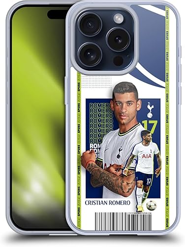 Head Case Designs Officially Licensed Tottenham Hotspur F.C. Cristian Romero 202223 First Team Soft Gel Case Compatible with Apple iPhone 15 Pro